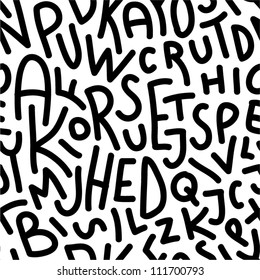 Hand drawn letters seamless pattern.
