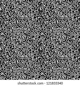 Hand drawn letters seamless pattern.