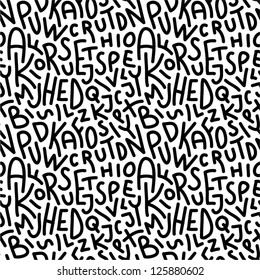 Hand drawn letters seamless pattern.