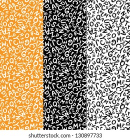 Hand drawn letters. seamless pattern