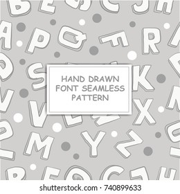 Hand Drawn Letters Seamless Pattern or Alphabet background vector illustration eps.10