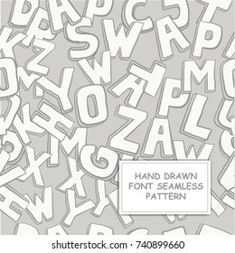 Hand Drawn Letters Seamless Pattern or Alphabet background vector illustration eps.10