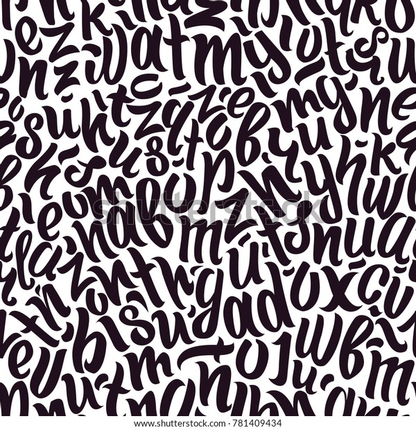 Hand Drawn Letters Seamless Pattern Graffiti Stock Vector Royalty Free