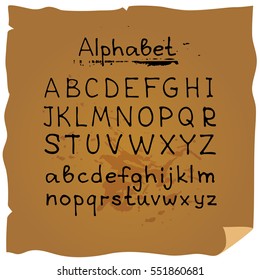 Hand drawn letters set. Handwritten vector alphabet isolated on white background. Ink illustration. Trendy design element.