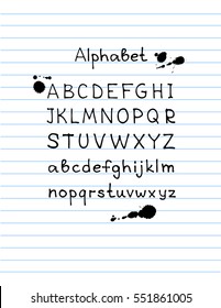 Hand drawn letters set. Handwritten vector alphabet isolated on white background. Ink illustration. Trendy design element.