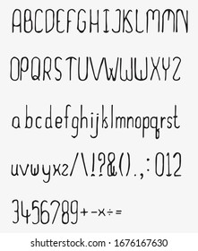 Hand drawn letters vector alphabet set