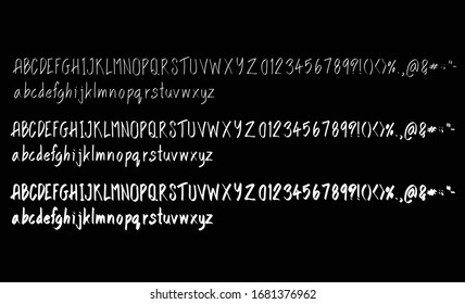 Conjunto de alfabetos vectoriales de letras dibujadas a mano
