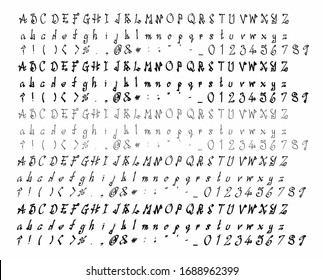 Hand drawn letters vector alphabet set