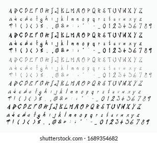 Hand drawn letters vector alphabet set
