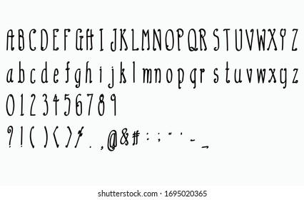 Conjunto de alfabetos vectoriales de letras dibujadas a mano
