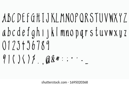 Hand drawn letters vector alphabet set