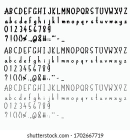 Hand drawn letters vector alphabet set