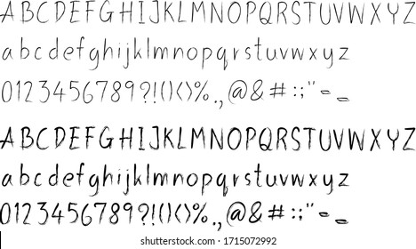 Hand drawn letters vector alphabet set