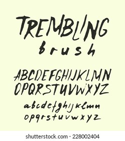 Hand drawn letters. Vector alphabet. Template design