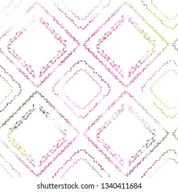 Hand drawn liana floral pattern. Color foliage plant decoration vector on white background