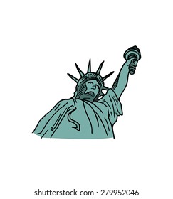 hand drawn liberty statue