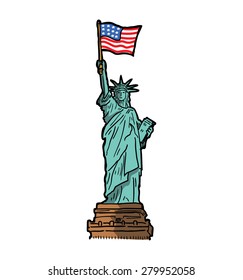 hand drawn liberty statue