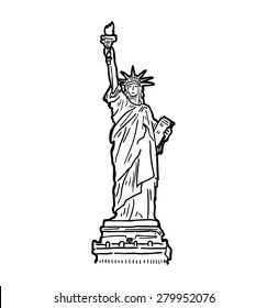 hand drawn liberty statue