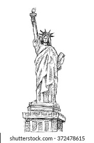 Hand drawn Liberty statue.