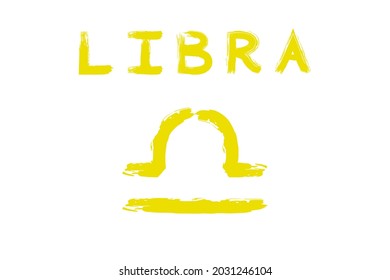 Hand drawn Libra symbol and the name. Good for any project.