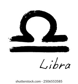 Hand drawn libra zodiac sign Esoteric symbol doodle Astrology clipart Element for design