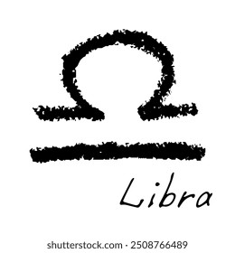 Sinal de zodíaco de libra desenhado à mão Símbolo esotérico doodle Astrologia clipart Elemento para design