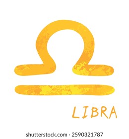 Hand drawn libra zodiac sign Esoteric symbol doodle Astrology clipart Element for design