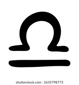 Hand drawn libra zodiac sign Esoteric symbol doodle Astrology clipart Element for design