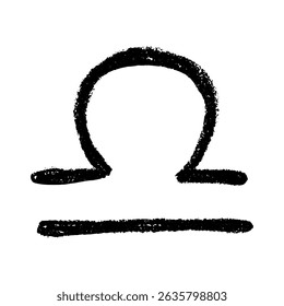Hand drawn libra zodiac sign Esoteric symbol doodle Astrology clipart Element for design