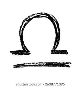 Hand drawn libra zodiac sign Esoteric symbol doodle Astrology clipart Element for design