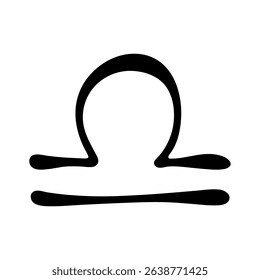 Hand drawn libra zodiac sign Esoteric symbol doodle Astrology clipart Element for design