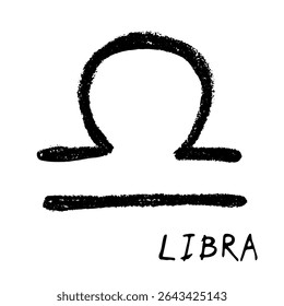 Hand drawn libra zodiac sign Esoteric symbol doodle Astrology clipart Element for design