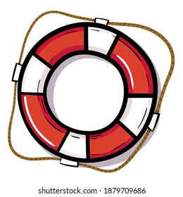 Hand Drawn Life Buoy Illustration