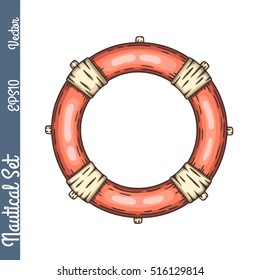 Hand drawn lifebuoy illustration.