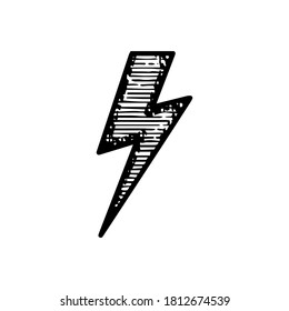 Ilustración del icono del tornillo de luz dibujado a mano aislada en el fondo blanco