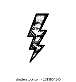 Hand Drawn light bolt icon vector illustration isolated on white background