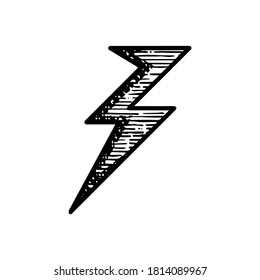 Ilustración del icono del tornillo de luz dibujado a mano aislada en el fondo blanco
