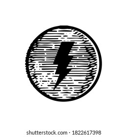 Hand Drawn light bolt icon vector illustration isolated on white background