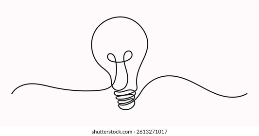 Hand drawn light bulb continuous line drawing doodle illustration.symbol of business idea or inspiration concept