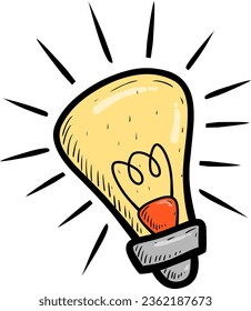 Handgezeichnete Glühbirne-Doodle