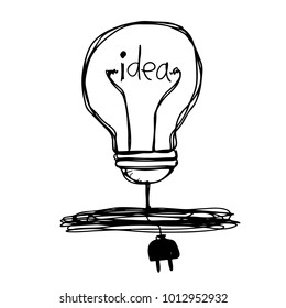 Hand drawn light bulb icon
