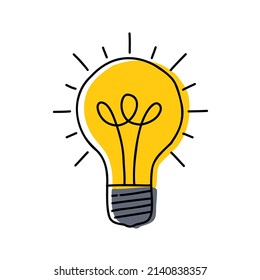 Hand Drawn Light Bulb Illustration Innovation Stock Vector (Royalty ...