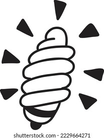 Hand Drawn light bulb illustration isolated on background