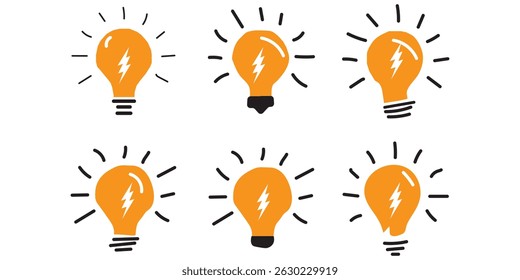 hand drawn light bulb , lamp eps 10