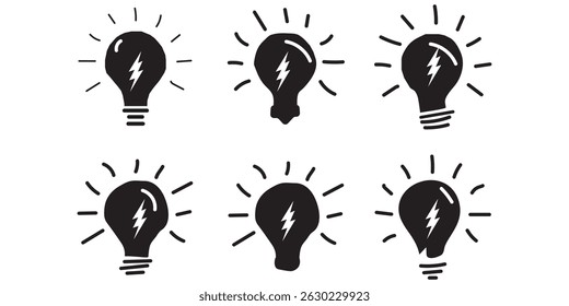 hand drawn light bulb , lamp eps 10