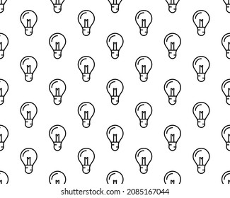 Hand drawn light bulb seamless pattern background. Business flat vector illustration. Idea lightbulb sign symbol pattern