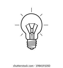 Hand drawn light bulb. Template for your design works. Vector illustration.