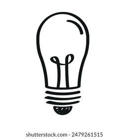 Vector de bombillas dibujadas a mano. Ilustración de símbolo de idea.