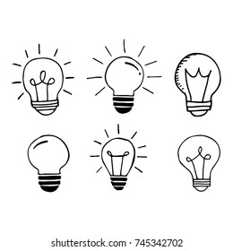 Hand drawn light bulbs