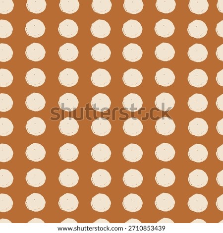 Hand drawn light dots on brown background, seamless pattern. Vector illustraion with polka dots.